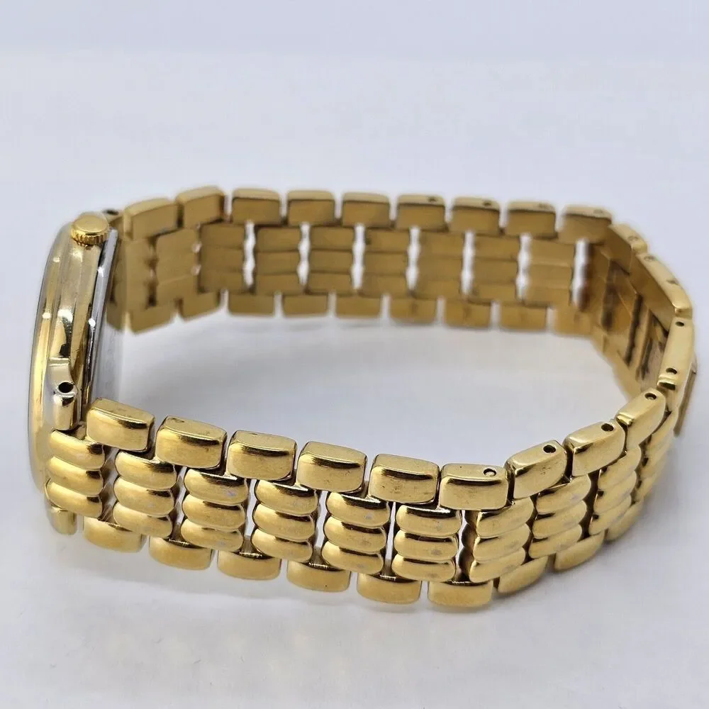 VTG Citizen CQ Women's Watch 32MM Black Dial Date Gold Bracelet 7.5